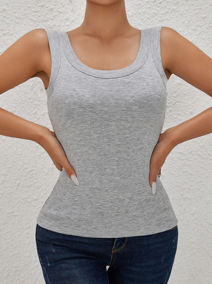 Womens Ribbed Tank Tops with Built in Bra