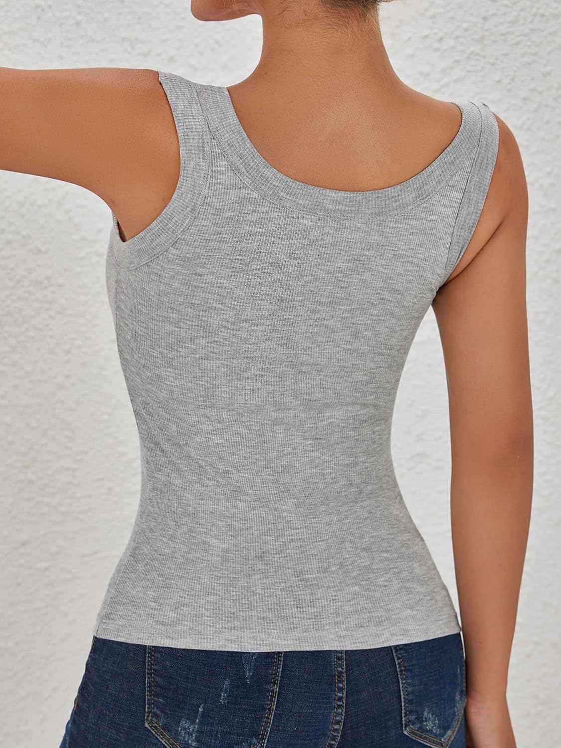 Womens Ribbed Tank Tops with Built in Bra