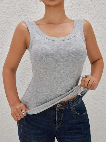 Womens Ribbed Tank Tops with Built in Bra